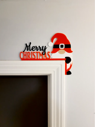 Merry Christmas Gnome voor op een Deurhoek